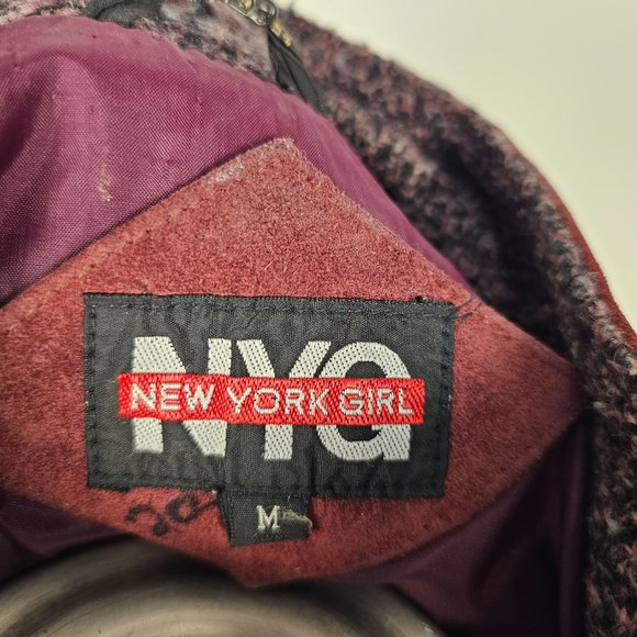 90's Vintage NYG New York Girl Burgundy Suede Jacket - Picture 12 of 13
